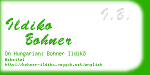 ildiko bohner business card
